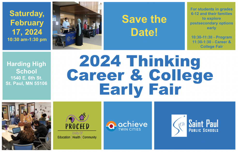 Save the date for the Thinking College Early Fair on Feb 17, 2024